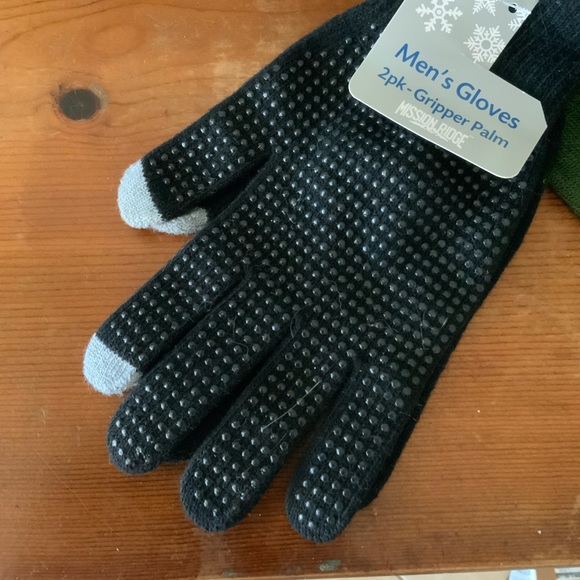 2 Pack of Men’s Gloves Thin Green Black Gripper Touchscreen Stretch OSFA Unisex - Picture 7 of 14